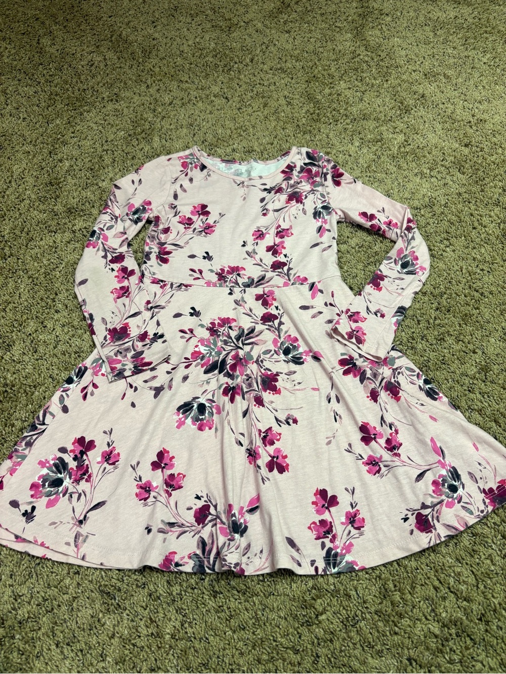 Girls' Children’s Place Floral Long-Sleeve Twirl Dress - Pink Floral